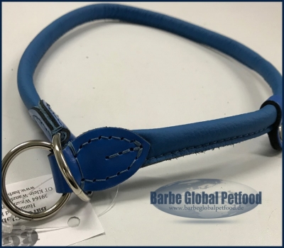 Zughalsband Leder 12mm/53-75cm blau